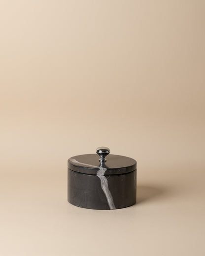 Schmuckkästchen aus schwarzem Marmor – handgefertigtes Aufbewahrungskästchen aus Naturstein, edles Accessoire für Schmuck und Kleinteile